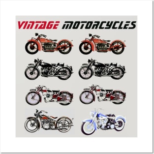 CLASSIC VINTAGE MOTORCYCLES Posters and Art